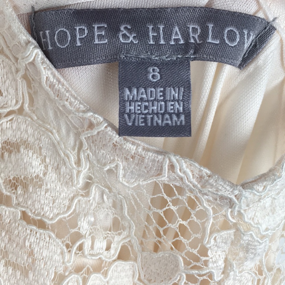 Hope & Harlow| Cream Lace High Neck Dress sz 8 - Picture 4 of 8